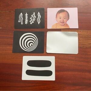 Set of Lovevery Black and White High-Contrast Baby Flashcards and Mirror